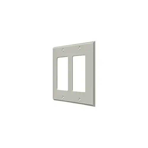 Switch Plate; Double Rocker; Satin Nickel Finish Switch Plate; Double Rocker; Satin Nickel Finish