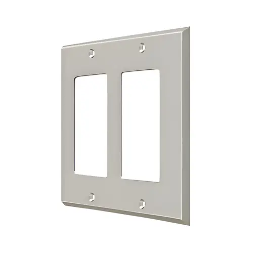 Switch Plate; Double Rocker; Satin Nickel Finish Switch Plate; Double Rocker; Satin Nickel Finish