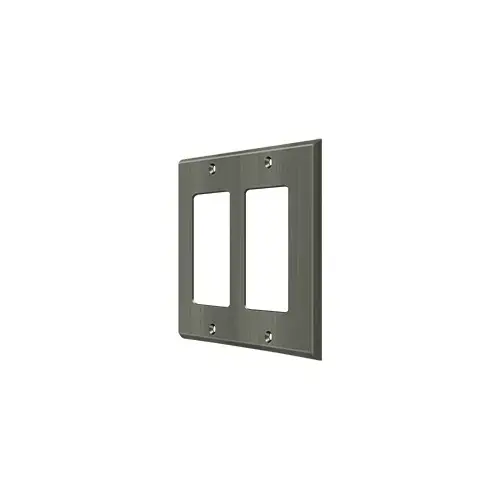 Switch Plate; Double Rocker; Antique Nickel Finish Switch Plate; Double Rocker; Antique Nickel Finish