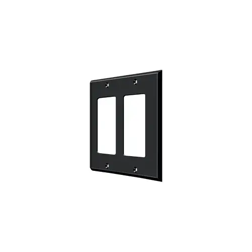 Switch Plate, Double Rocker in Paint Black
