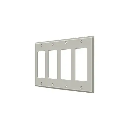 Switch Plate; Quadruple Rocker; Satin Nickel Finish Switch Plate; Quadruple Rocker; Satin Nickel Finish