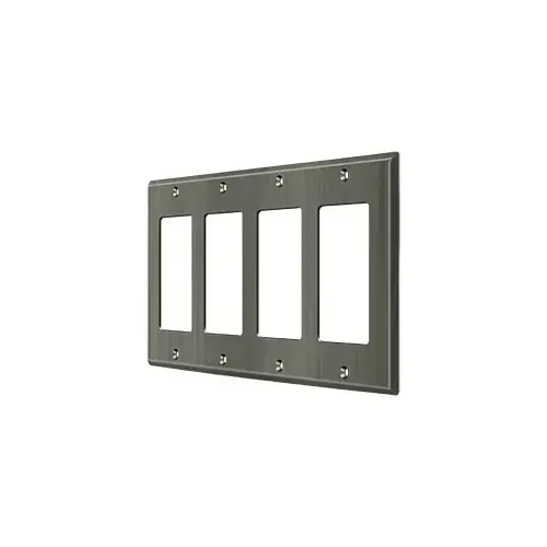 SWP4744 Switch Plate, Quadruple Rocker, Solid Brass Antique Nickel SWP4744 Switch Plate, Quadruple Rocker, Solid Brass Antique Nickel