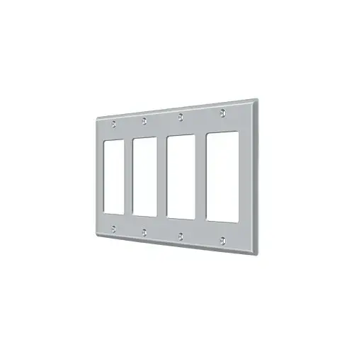 Switch Plate; Quadruple Rocker; Satin Chrome Finish