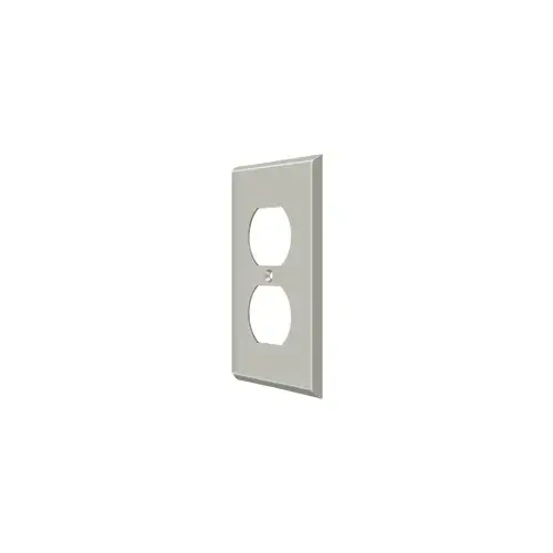 Switch Plate; Double Outlet; Satin Nickel Finish