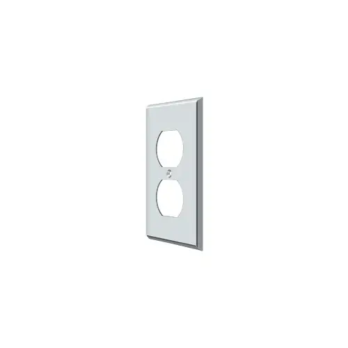 Switch Plate; Double Outlet; Bright Chrome Finish