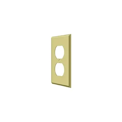 Switch Plate; Double Outlet; Bright Brass Finish