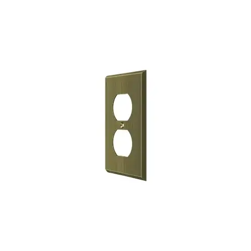 Switch Plate; Double Outlet; Antique Brass Finish