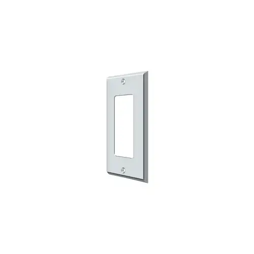 Switch Plate; Single Rocker; Bright Chrome Finish