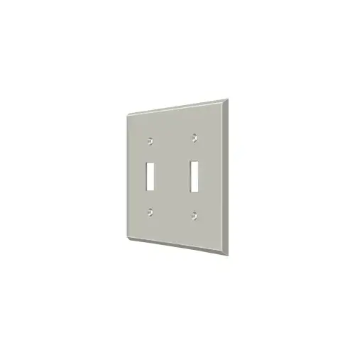 Switch Plate; Double Standard; Satin Nickel Finish Switch Plate; Double Standard; Satin Nickel Finish