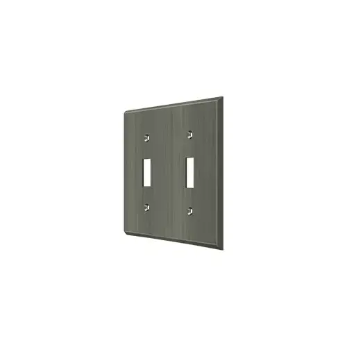 SWP4761 Switch Plate, Double Standard, Solid Brass Antique Nickel SWP4761 Switch Plate, Double Standard, Solid Brass Antique Nickel