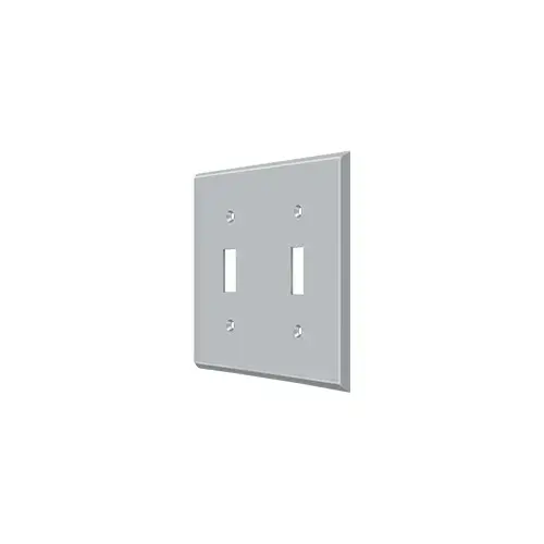 SWP4761 Switch Plate, Double Standard, Solid Brass Brushed Chrome SWP4761 Switch Plate, Double Standard, Solid Brass Brushed Chrome