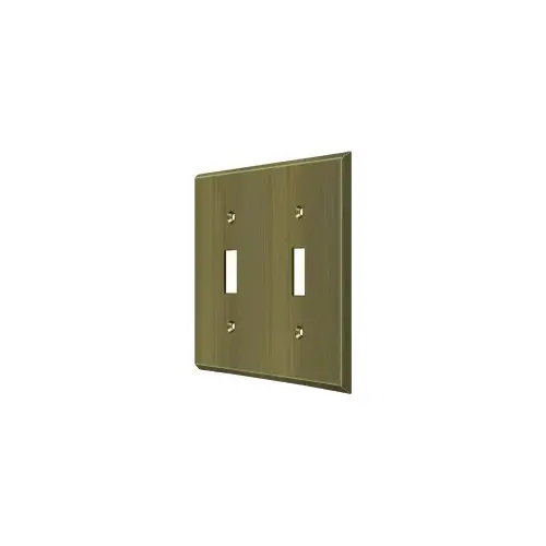 Switch Plate, Double Standard in Antique Brass Switch Plate, Double Standard in Antique Brass