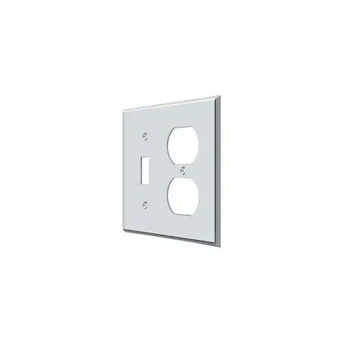 Switch Plate, Single Switch/Double Outlet in Polished Chrome Switch Plate, Single Switch/Double Outlet in Polished Chrome