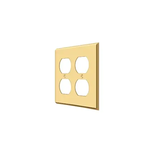 Switch Plate, Quadruple Outlet in PVD Polished Brass