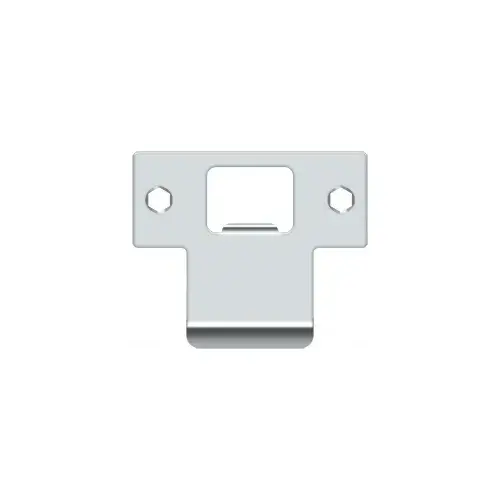 Extended T-Strike 2-3/4" X 2-1/4", Solid Brass Material, Curved Extended Lip Configuration, Square Corner, Polished Chrome Finish Extended T-Strike 2-3/4" X 2-1/4", Solid Brass Material, Curved Extended Lip Configuration, Square Corner, Polished Chrome Finish