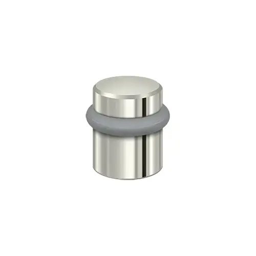 Round Universal Floor Bumper 1-1/2", Solid Brass in Polished Nickel