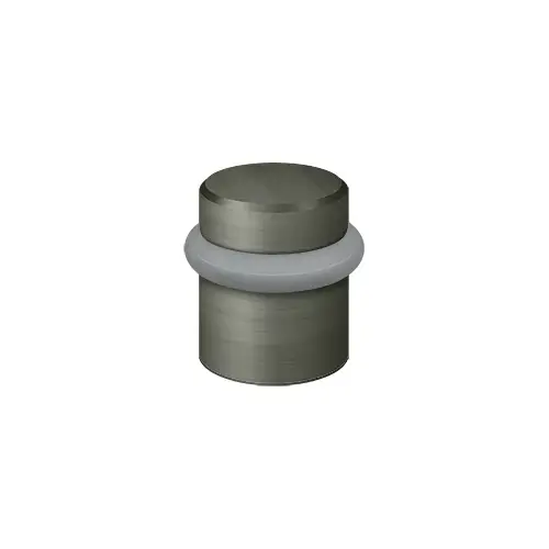Round Universal Floor Bumper, Solid Brass Material, 1-1/2" Height, 1-3/8" Diameter, Antique Nickel Finish Round Universal Floor Bumper, Solid Brass Material, 1-1/2" Height, 1-3/8" Diameter, Antique Nickel Finish