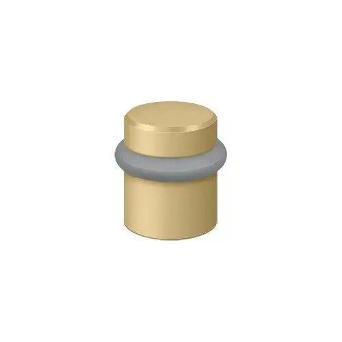 Round Universal Floor Bumper, Solid Brass Material, 1-1/2" Height, 1-3/8" Diameter, Brushed Brass Finish, Residential Use Round Universal Floor Bumper, Solid Brass Material, 1-1/2" Height, 1-3/8" Diameter, Brushed Brass Finish, Residential Use