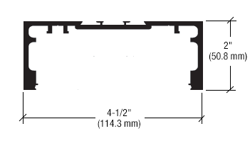 CRL-U.S. Aluminum 1C45711 Clear Anodized Open Back Door Header - 21 ft-4"