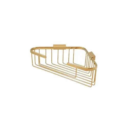Wire Basket, 13-1/4" x 10-1/4" Triangular Corner in PVD Polished Brass Wire Basket, 13-1/4" x 10-1/4" Triangular Corner in PVD Polished Brass