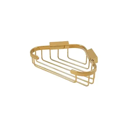 Wire Basket, 8-3/4" x 6-7/8" Triangular Corner in PVD Polished Brass Wire Basket, 8-3/4" x 6-7/8" Triangular Corner in PVD Polished Brass