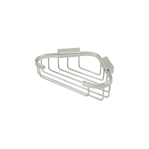 Wire Basket, 8-3/4" x 6-7/8" Triangular Corner in Polished Nickel