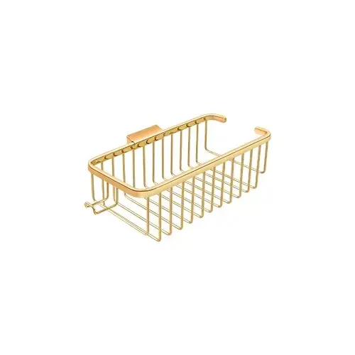 Wire Basket 10-3/8", Deep, Rectangular with Hook in PVD Polished Brass Wire Basket 10-3/8", Deep, Rectangular with Hook in PVD Polished Brass