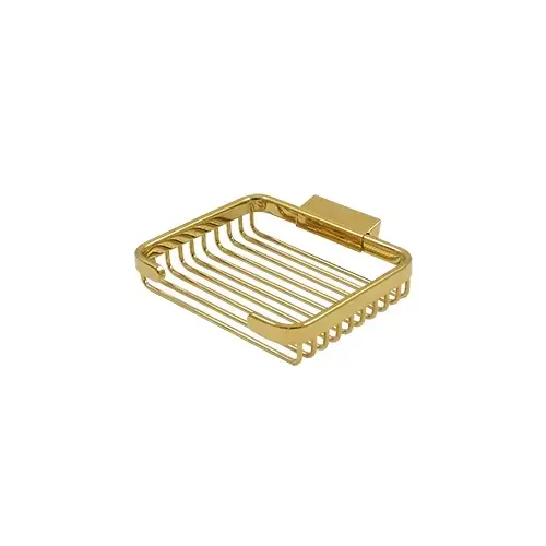 Wire Basket, 6" Rectangular Soap Holder in PVD Polished Brass Wire Basket, 6" Rectangular Soap Holder in PVD Polished Brass