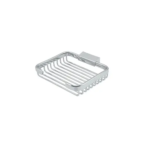 Wire Basket, 6" Rectangular Soap Holder in Polished Chrome