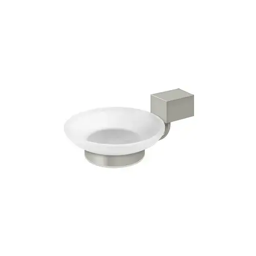 ZA Series Glass Soap Holder With Zinc / Aluminum Mount Satin Nickel
