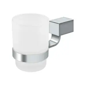 Deltana ZA2014-26 3-3/4" Height ZA Series Frost Glass Tumbler Set Polished Chrome