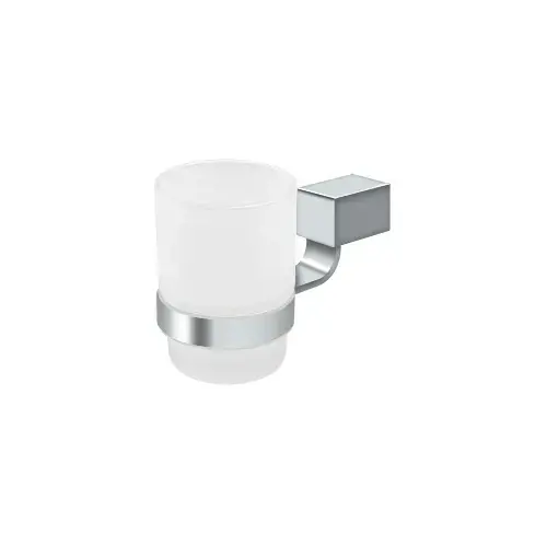 3-3/4" Height ZA Series Frost Glass Tumbler Set Polished Chrome