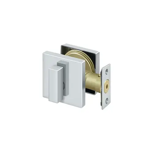 Elite Keyed Entry Single Cylinder Deadbolt Square Rosette Bright Chrome