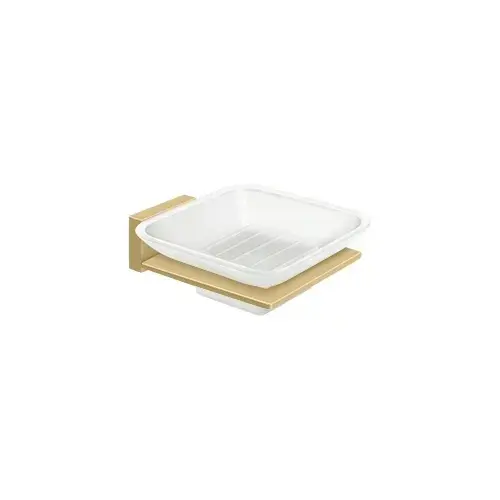 55D Series Frosted Glass Soap Holder Brushed Brass 55D Series Frosted Glass Soap Holder Brushed Brass