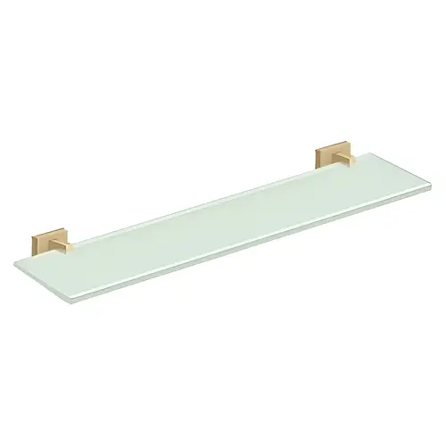 22" Width 55D Series Wall Mounted Glass Shelf Brushed Brass