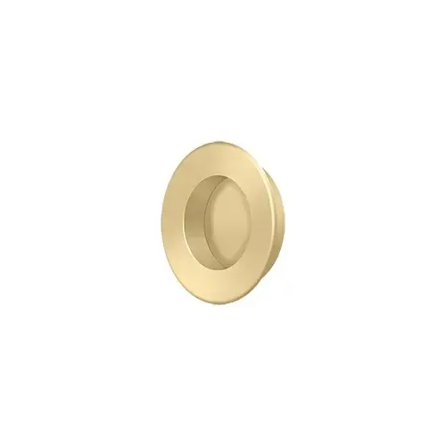 Flush Pull, Round, HD, 1-7/8", Solid Brass in Brushed Brass Flush Pull, Round, HD, 1-7/8", Solid Brass in Brushed Brass