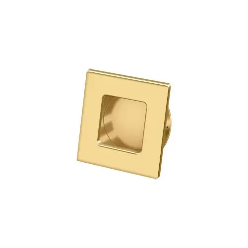Flush Pull, Square, HD, 2-3/4" x 2-3/4", Solid Brass in PVD Polished Brass Flush Pull, Square, HD, 2-3/4" x 2-3/4", Solid Brass in PVD Polished Brass