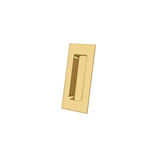 Flush Pull, Rectangular, HD, 4" x 1-7/8" x 7/16", Solid Brass in PVD Polished Brass Flush Pull, Rectangular, HD, 4" x 1-7/8" x 7/16", Solid Brass in PVD Polished Brass