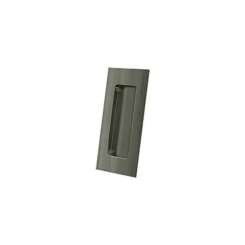 Flush Pull, Rectangular, HD, 4" x 1-7/8" x 7/16", Solid Brass in Antique Nickel Flush Pull, Rectangular, HD, 4" x 1-7/8" x 7/16", Solid Brass in Antique Nickel