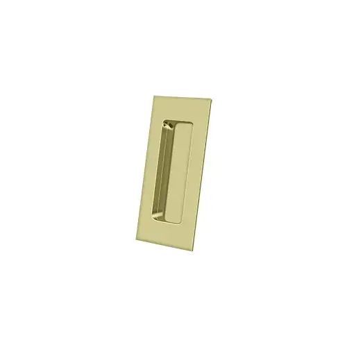 Flush Pull, Rectangular, HD, 4" x 1-7/8" x 7/16", Solid Brass in Unlacquered Brass Flush Pull, Rectangular, HD, 4" x 1-7/8" x 7/16", Solid Brass in Unlacquered Brass