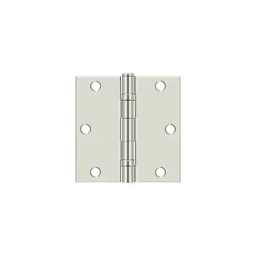 3-1/2" x 3-1/2" Square Hinge, Ball Bearing in Polished Nickel Pair