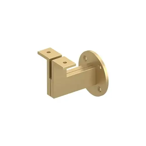 Modern Handrail Bracket, 3-1/4" Projection, Heavy Duty in Brushed Brass