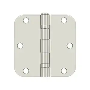 Deltana S35R5BB14 3-1/2" x 3-1/2" x 5/8" Radius Hinge, Ball Bearing in Polished Nickel Pair