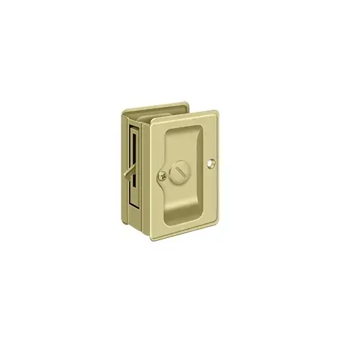 HD Pocket Lock, Adjustable, 3-1/4" x 2-1/4" Privacy in Unlacquered Brass