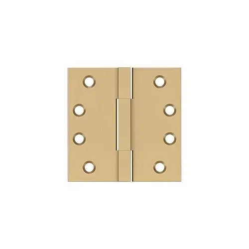 4"x 4" Square Knuckle Hinges, Solid Brass in Brushed Brass Pair 4"x 4" Square Knuckle Hinges, Solid Brass in Brushed Brass Pair