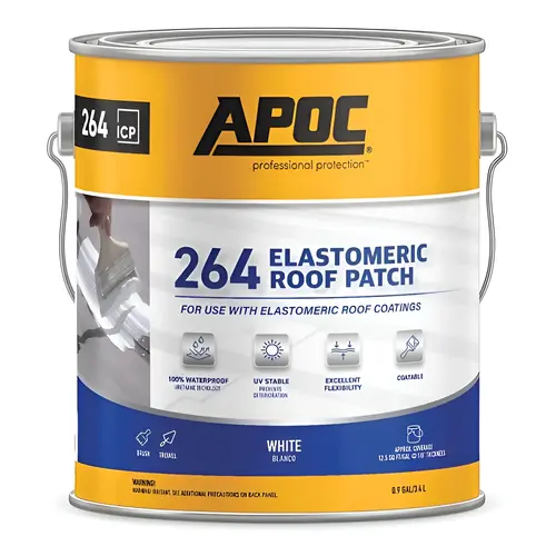 AP-264 Series Elastomeric Roof Patch, White, Liquid, 1 gal, Pail - pack of 4