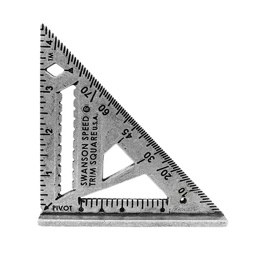 Speed Square, 1/16 in Graduation, Aluminum, 4-1/2 in W Silver