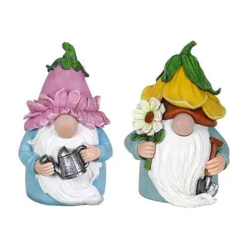 Garden Statue Resin Multi-color 7.48" Gnome Multi-color - pack of 4 Garden Statue Resin Multi-color 7.48" Gnome Multi-color - pack of 4
