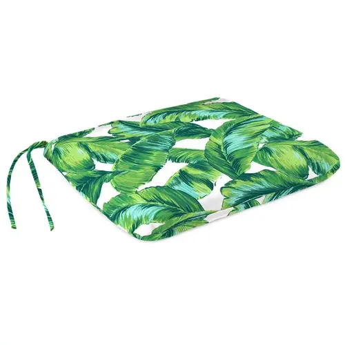 Seat Cushion Green/White Floral Polyester 3" H X 15" W X 18" L Green/White
