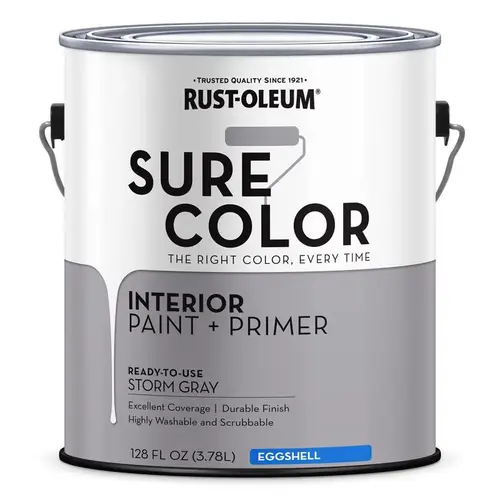 Sure Color Series Wall Paint, Eggshell, Store Gray, 1 gal Can - pack of 2